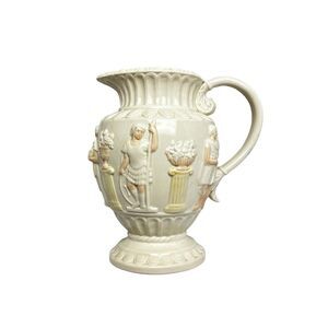 Vintage Omnibus Fitz & Floyd Pitcher Water Classic Egyptian Roman Greek Embossed